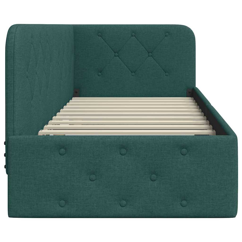 Cadre de lit d'angle Vert foncé 80 x 200 cm tissu - XIOS