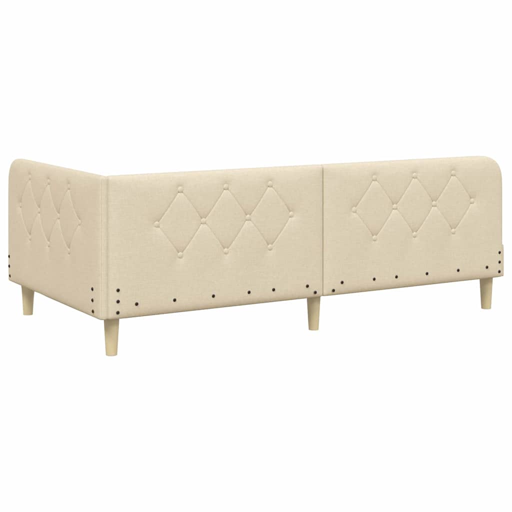 Cadre de lit d'angle Crème 100 x 200 cm tissu - XIOS