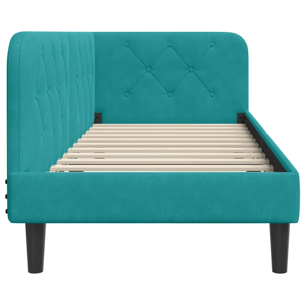 Cadre de lit d'angle Turquoise 80 x 200 cm Velours - XIOS