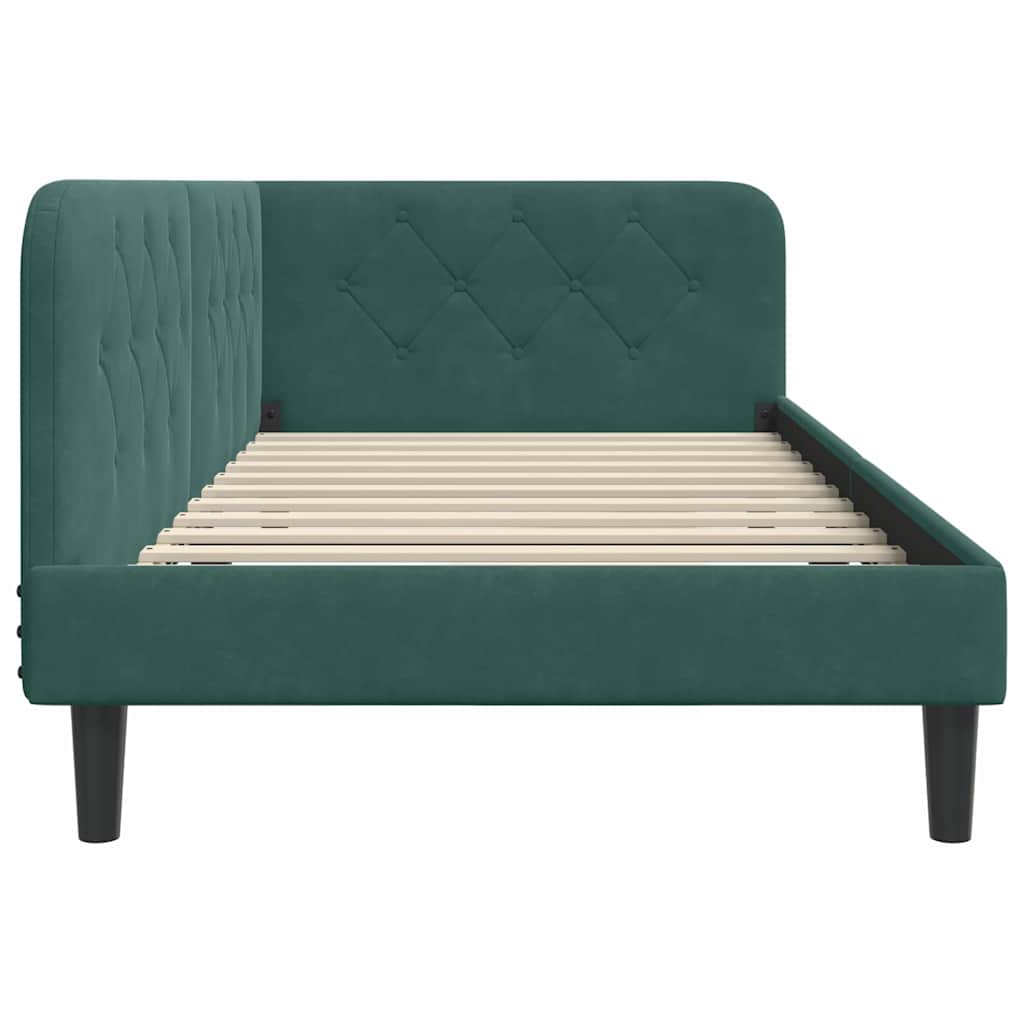 Cadre de lit d'angle Vert foncé 90 x 200 cm Velours - XIOS