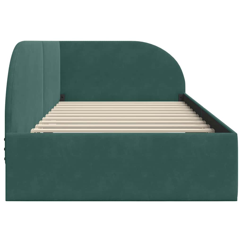 Cadre de lit d'angle Vert foncé 80 x 200 cm Velours - XIOS