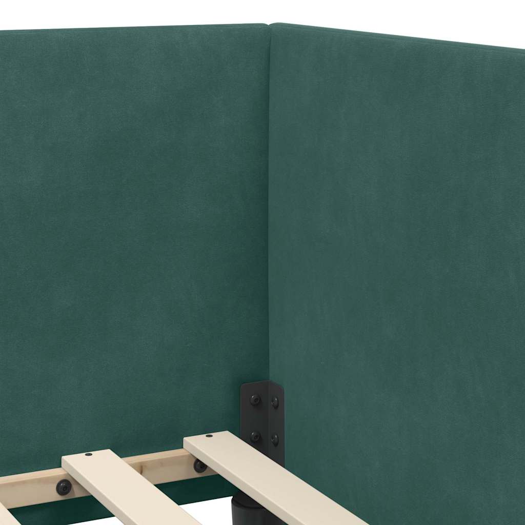 Cadre de lit d'angle Vert foncé 90 x 190 cm Velours - XIOS