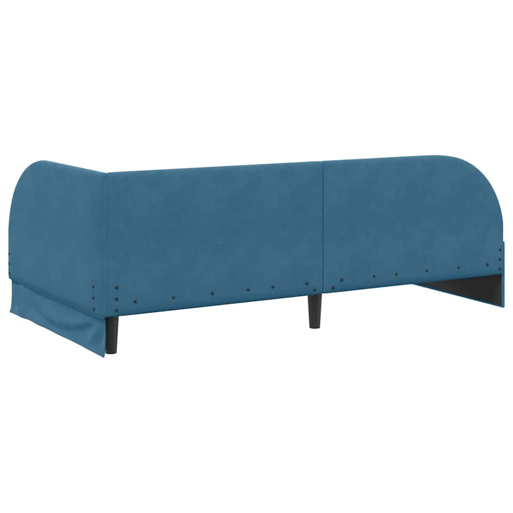 Cadre de lit d'angle Bleu 90 cm x 200 cm Velours - XIOS