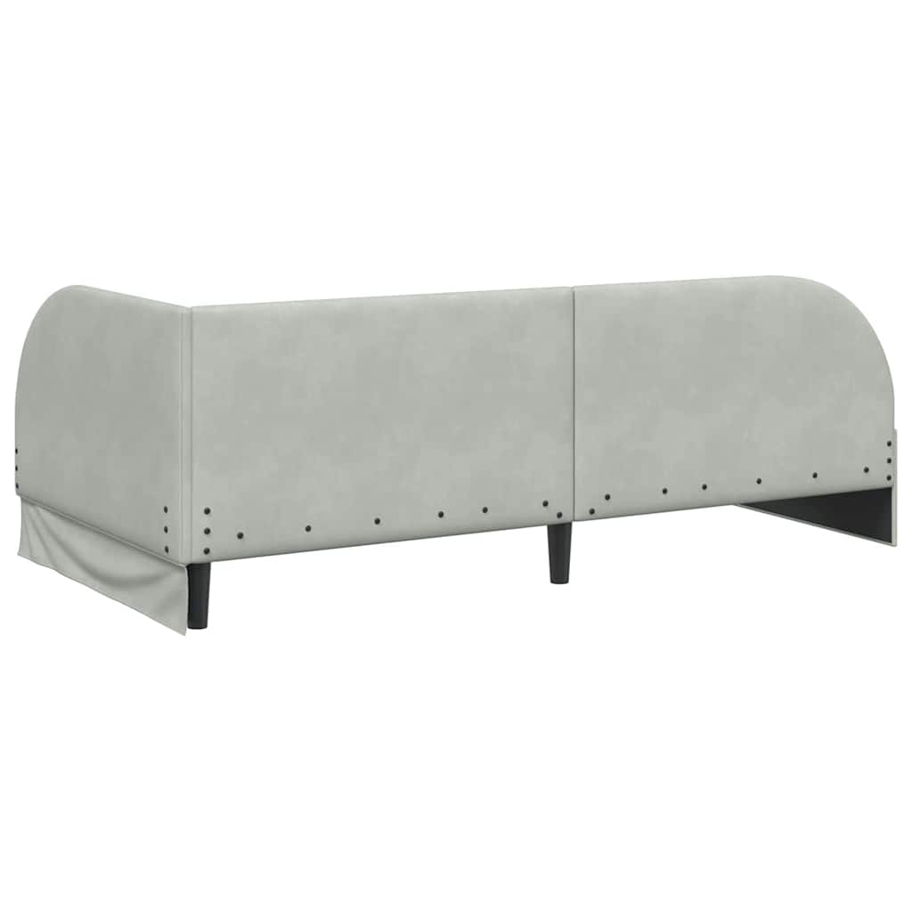Cadre de lit d'angle Gris clair 90 cm x 200 cm Velours - XIOS