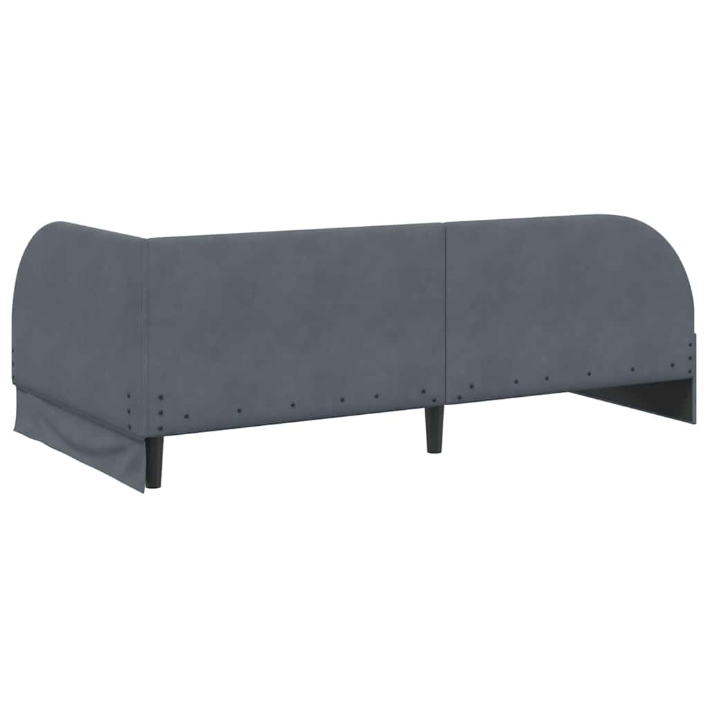 Cadre de lit d'angle Gris foncé 90 cm x 200 cm Velours - XIOS