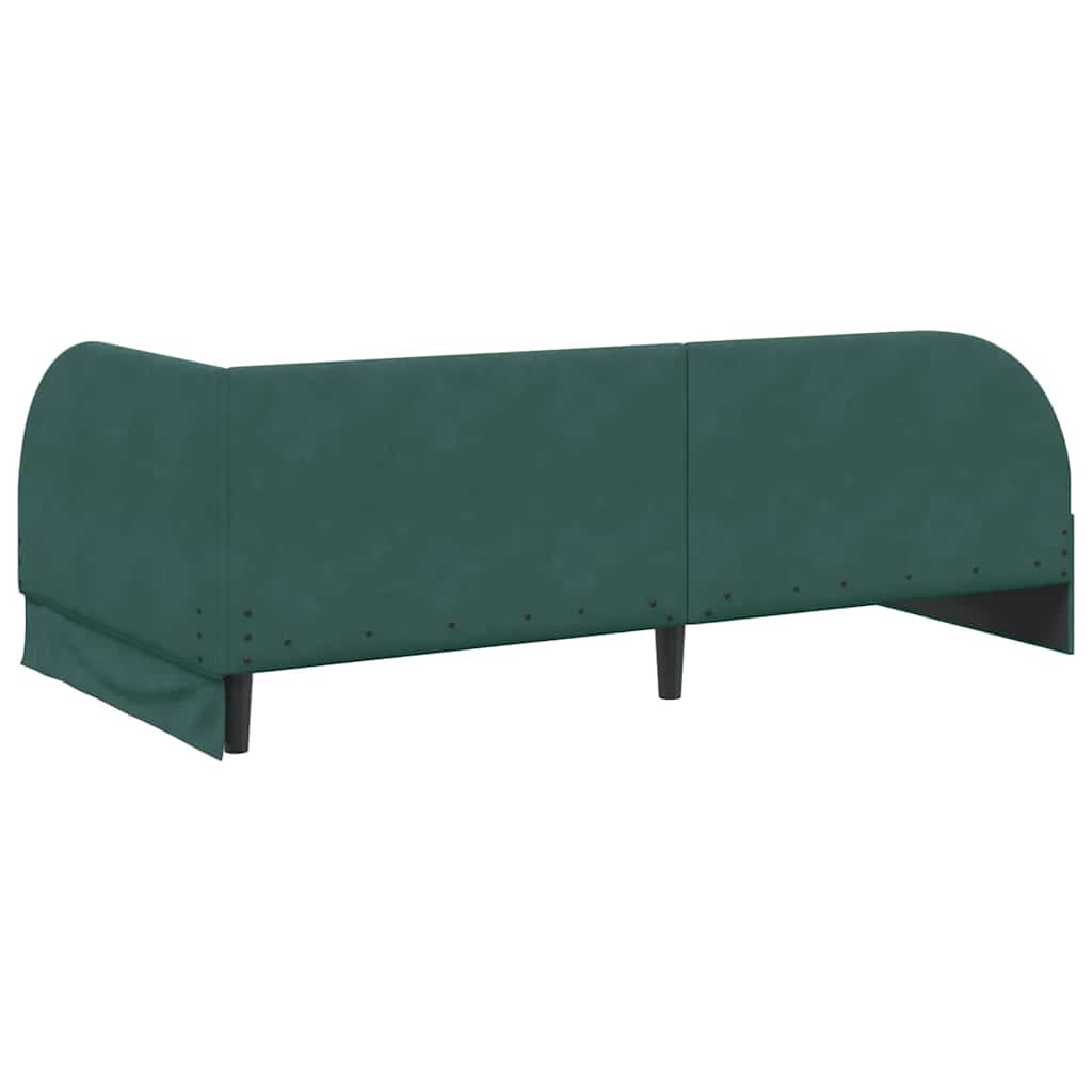 Cadre de lit d'angle Vert foncé 100 cm x 200 cm tissu - XIOS