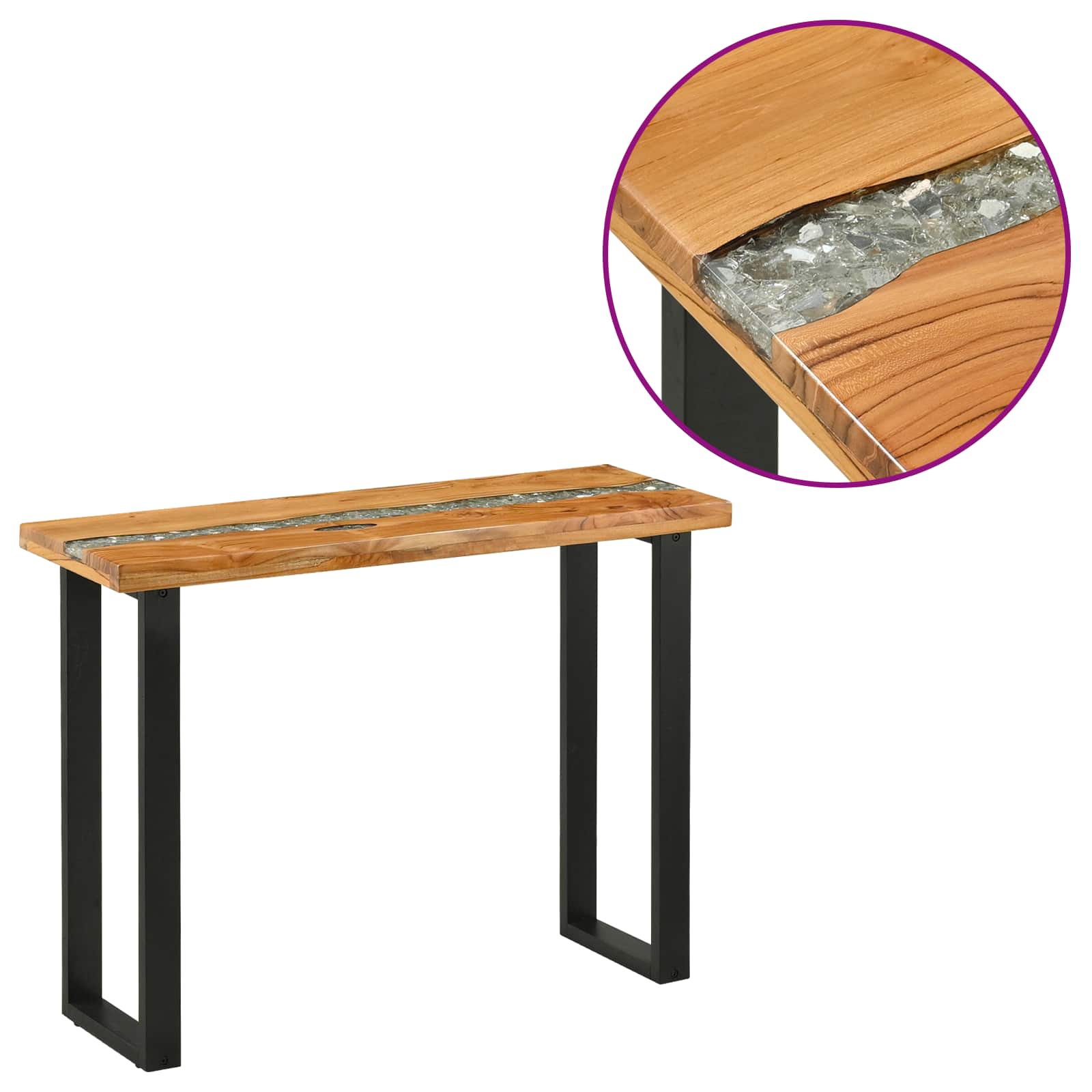 Table console Marron 100 x 35 x 75 cm Bois de teck massif - XIOS