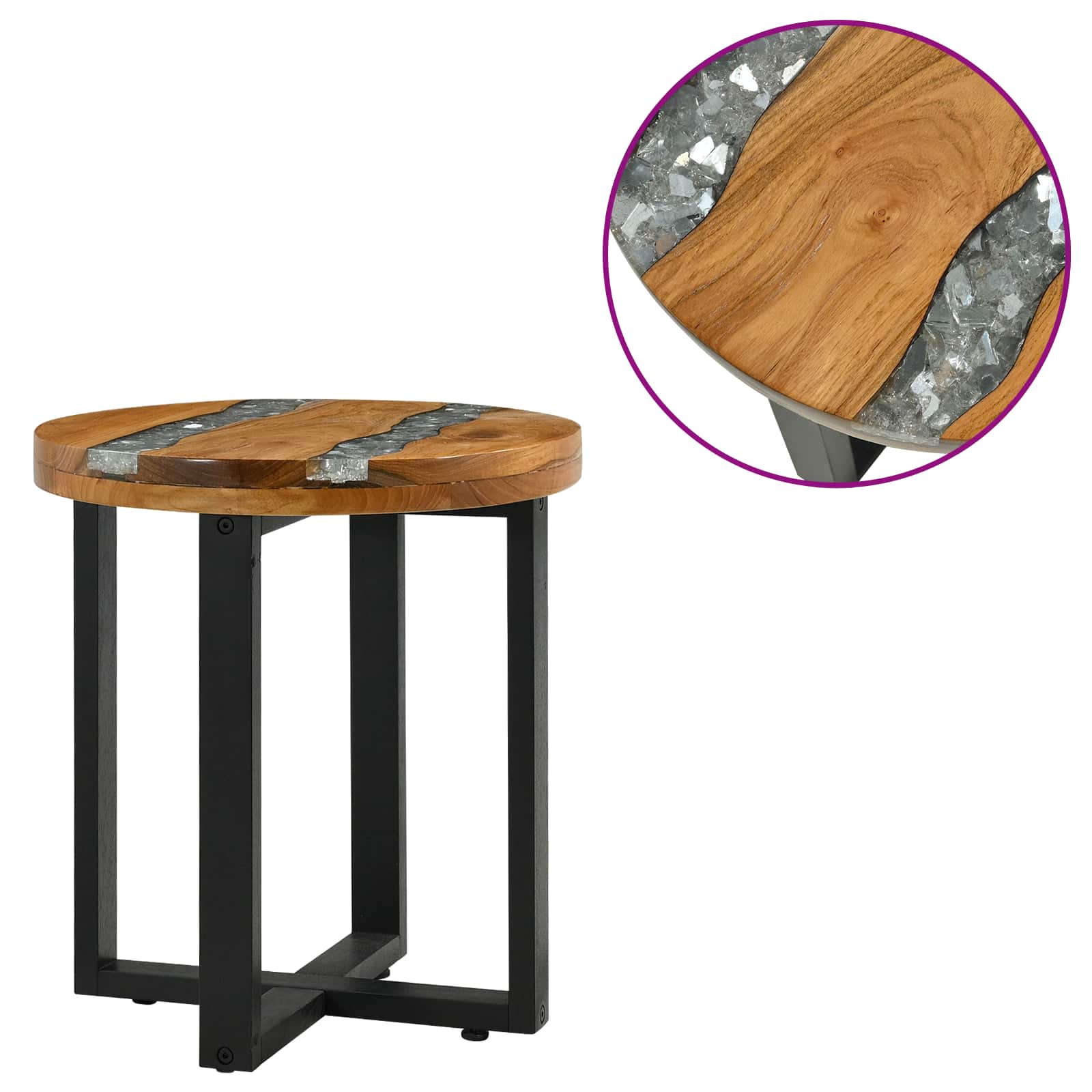 Table basse Marron 40 x 40 x 45 cm Bois de teck massif - XIOS