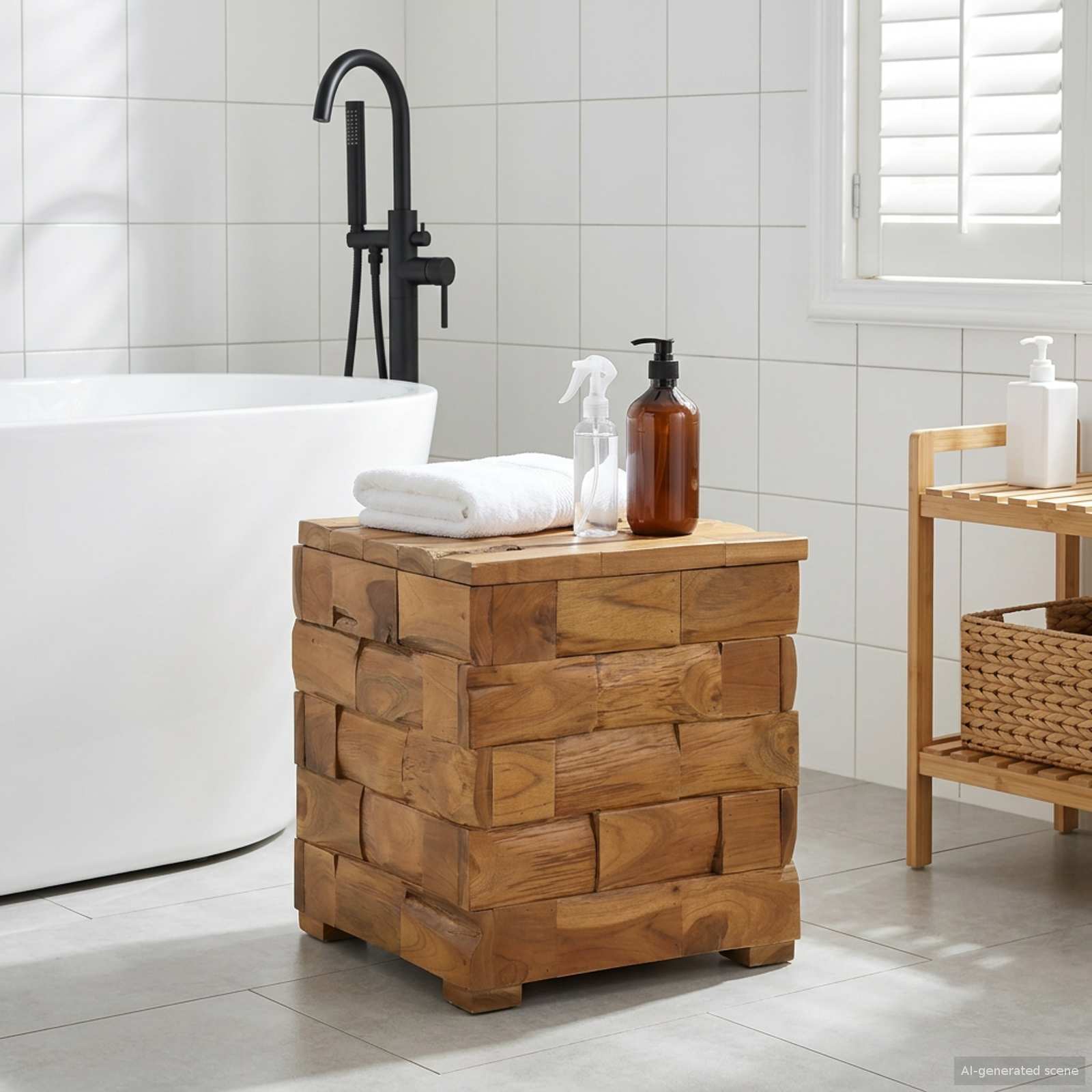 Tabouret de Rangement avec stockage Marron 40,5 x 39,5 x 45 cm - XIOS