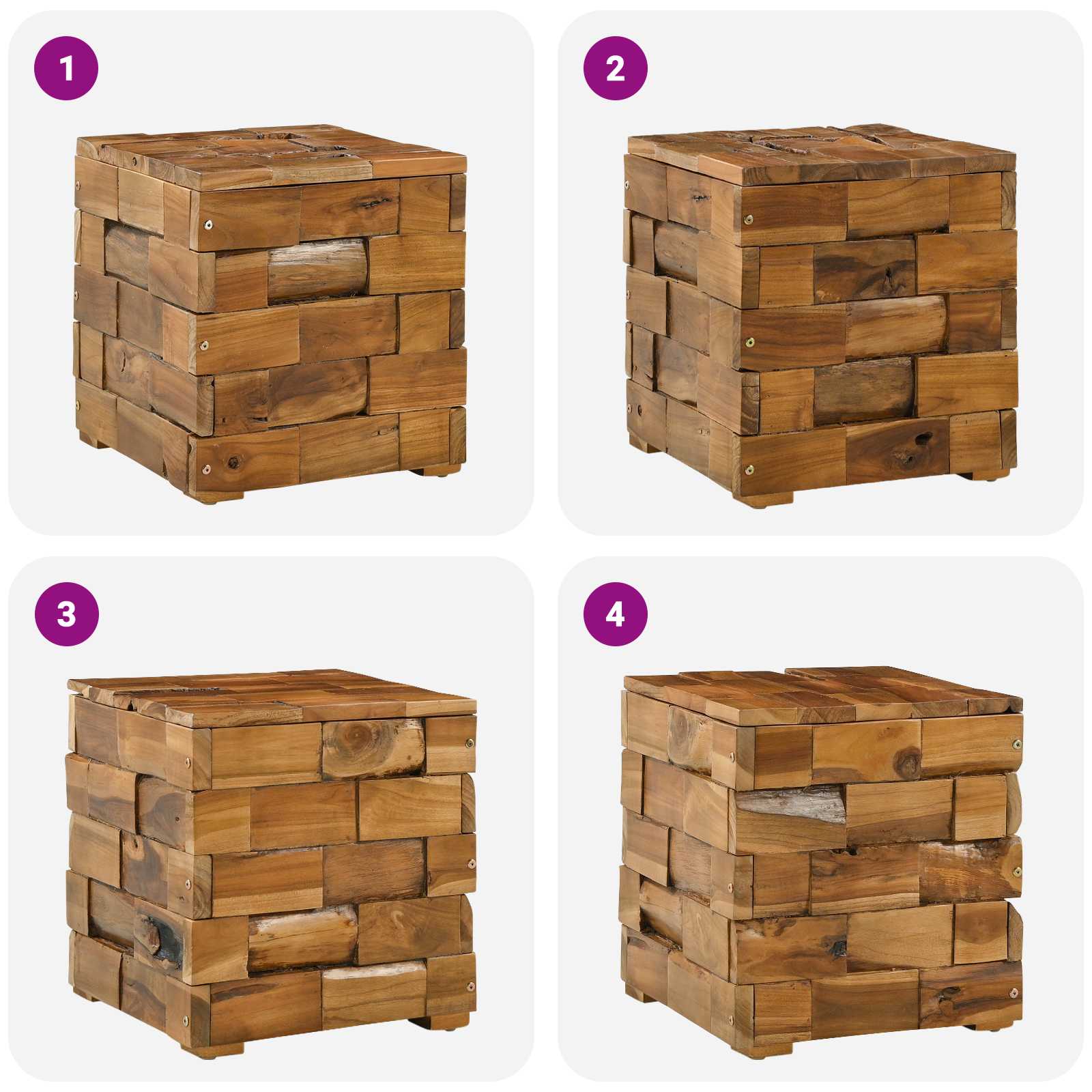 Tabouret de Rangement avec stockage Marron 40,5 x 39,5 x 45 cm - XIOS