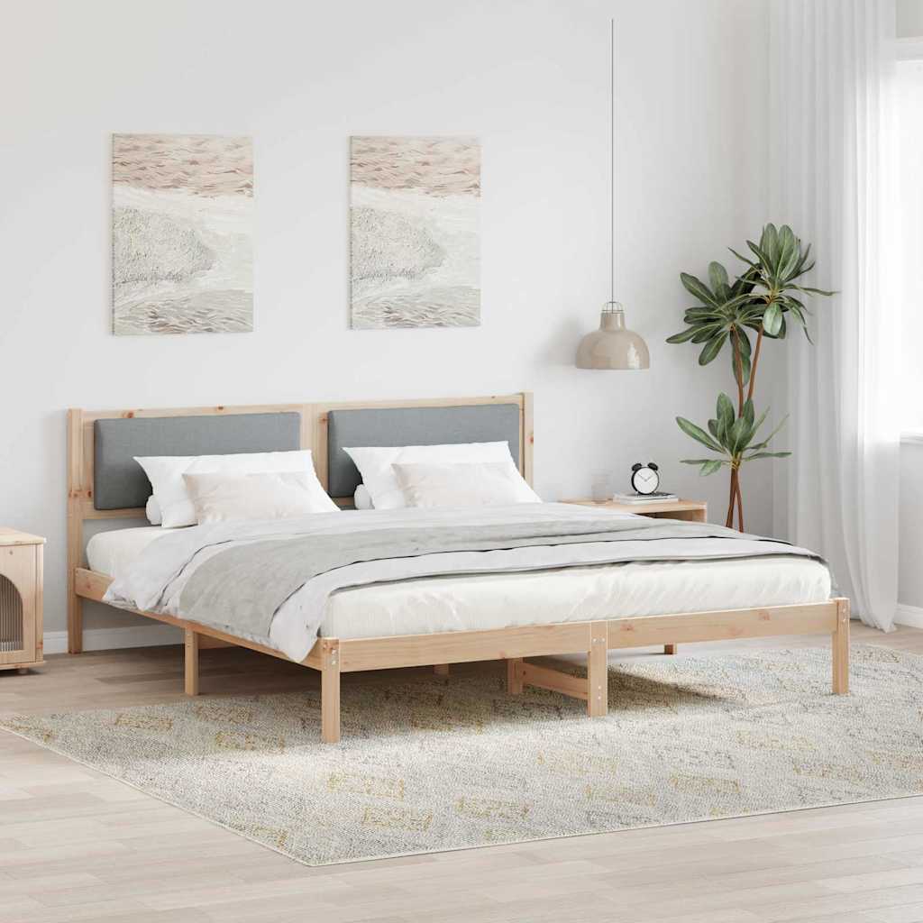 Cadre de lit Gris clair 200 x 200 cm Pin massif