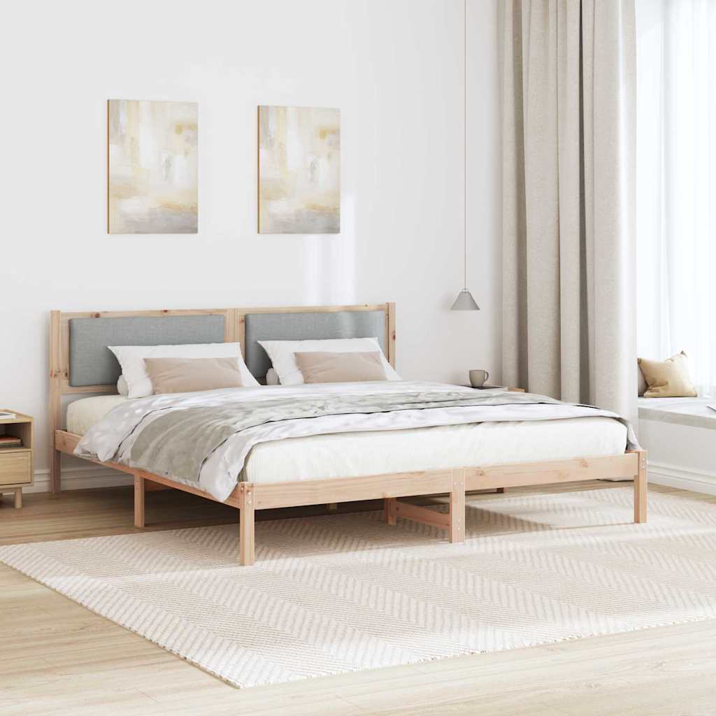 Cadre de lit Gris clair 200 x 200 cm Pin massif