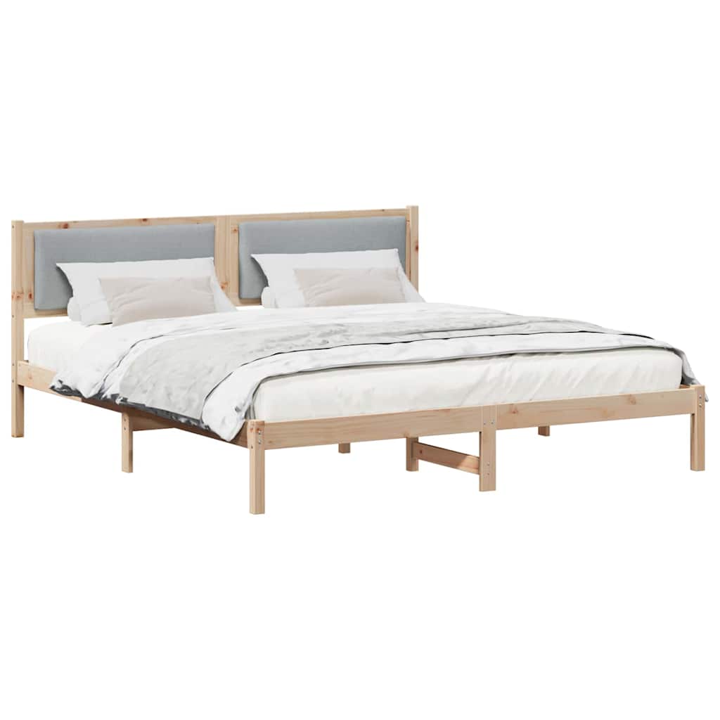 Cadre de lit Gris clair 200 x 200 cm Pin massif