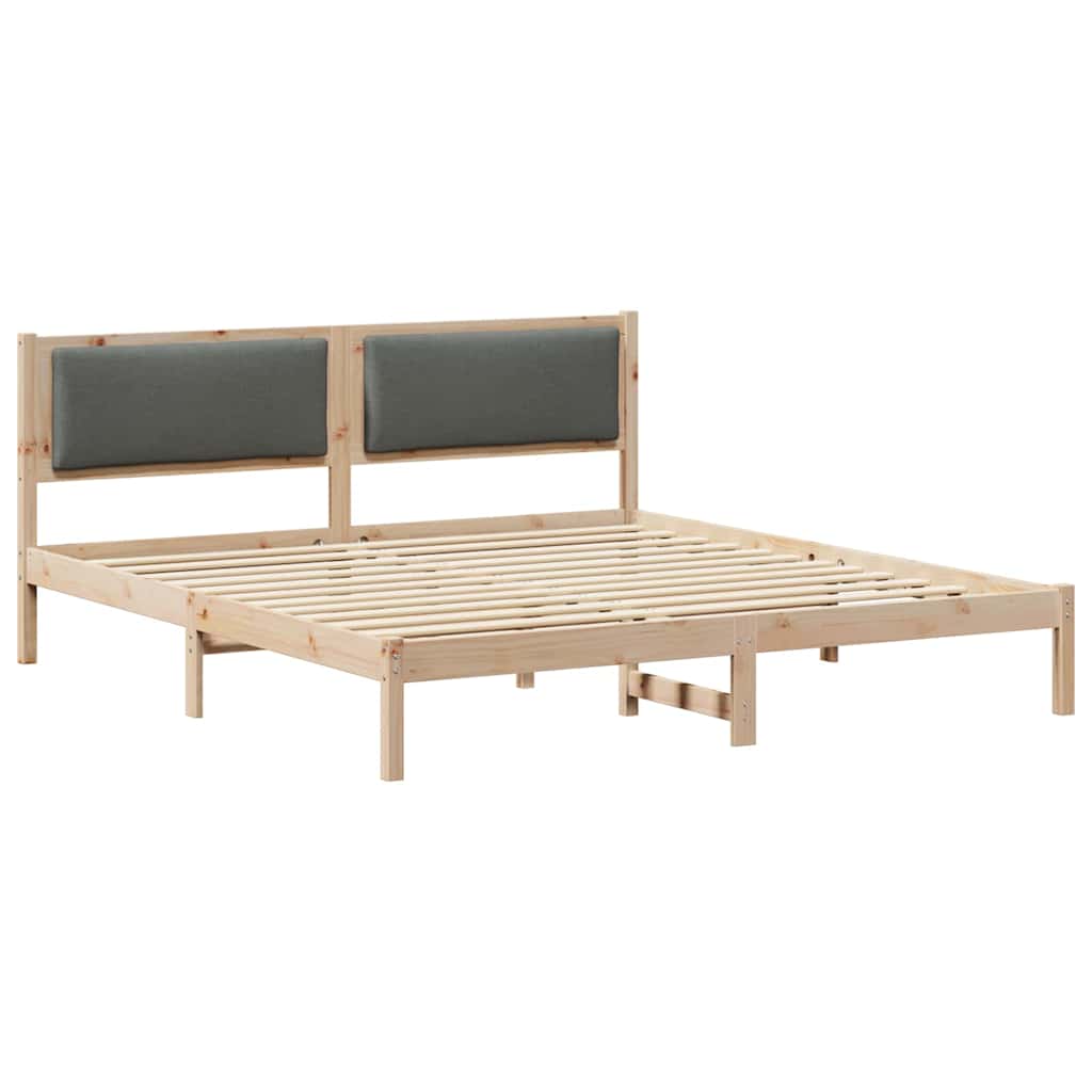 Cadre de lit Gris foncé 200 x 200 cm Pin massif