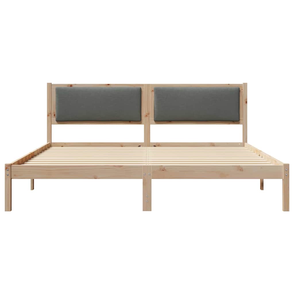 Cadre de lit Gris foncé 200 x 200 cm Pin massif