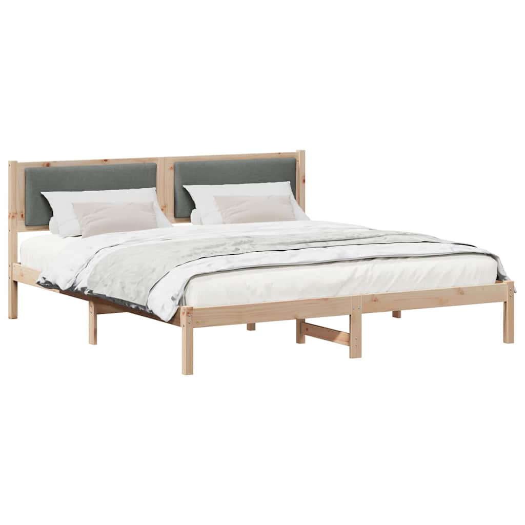 Cadre de lit Gris foncé 200 x 200 cm Pin massif