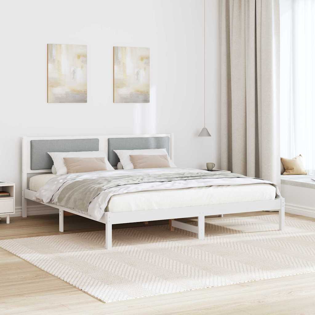 Cadre de lit Gris clair 200 x 200 cm Pin massif