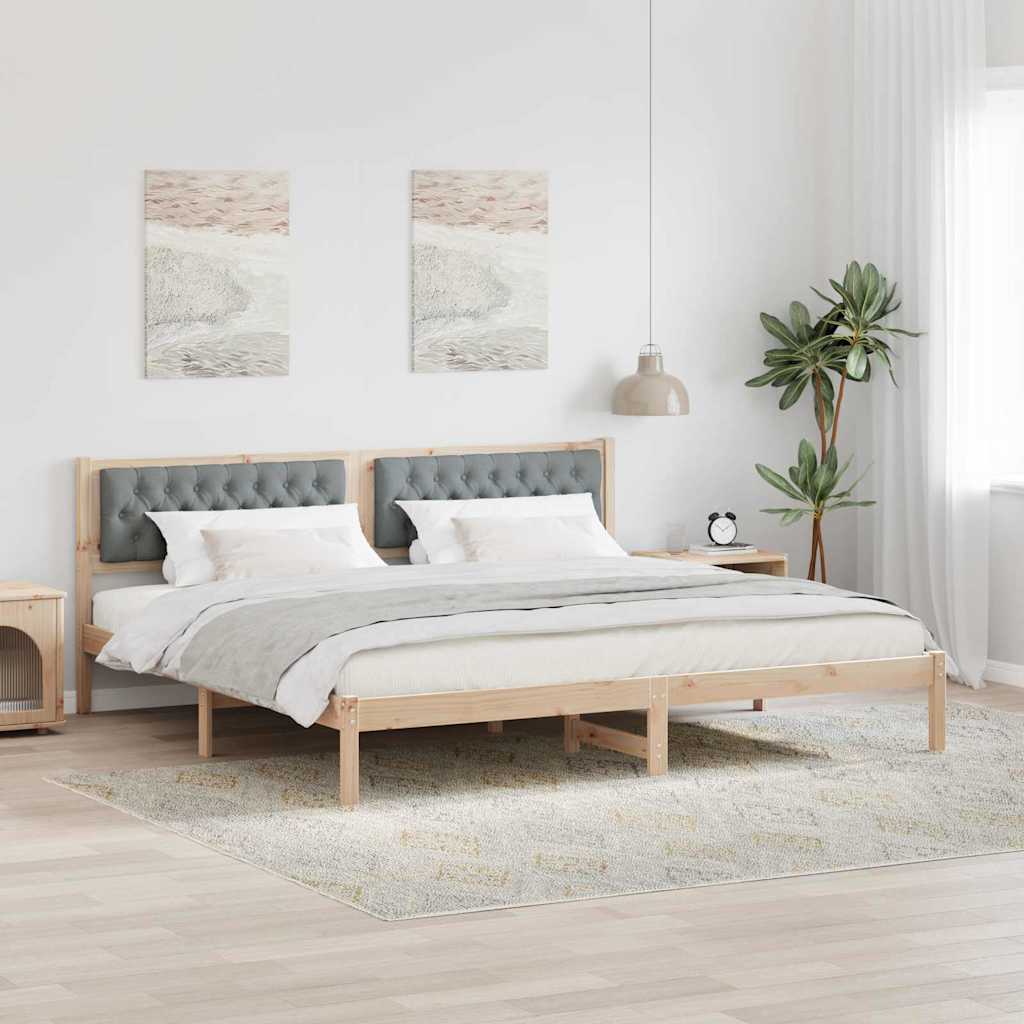 Cadre de lit Gris clair 200 x 200 cm Pin massif - XIOS