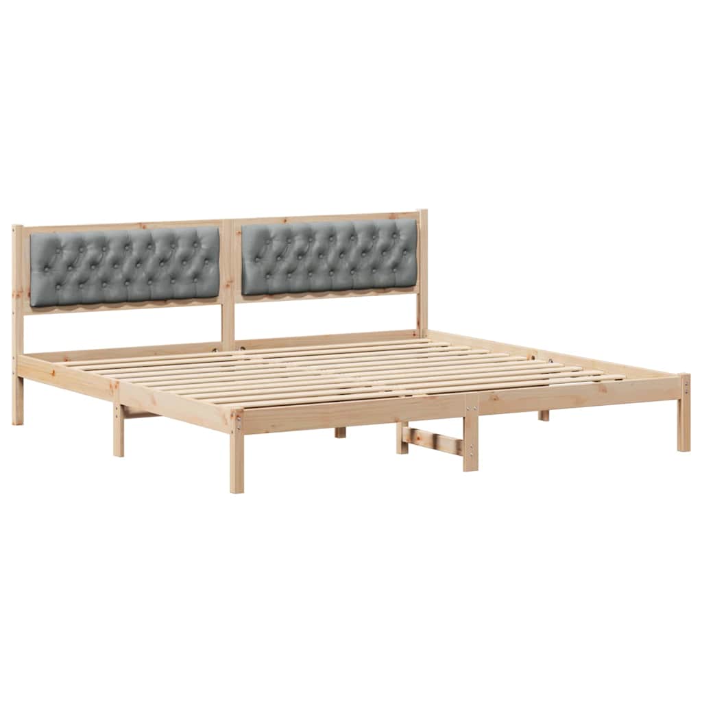 Cadre de lit Gris clair 200 x 200 cm Pin massif - XIOS