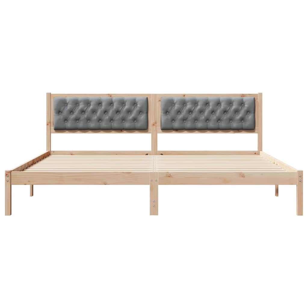 Cadre de lit Gris clair 200 x 200 cm Pin massif - XIOS