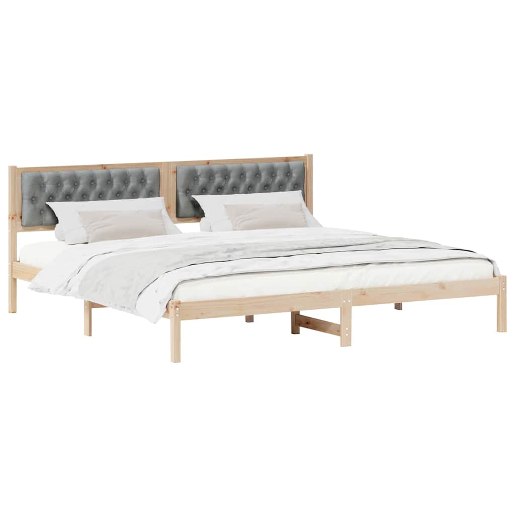 Cadre de lit Gris clair 200 x 200 cm Pin massif - XIOS