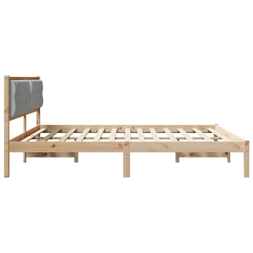 Cadre de lit Gris clair 200 x 200 cm Pin massif - XIOS