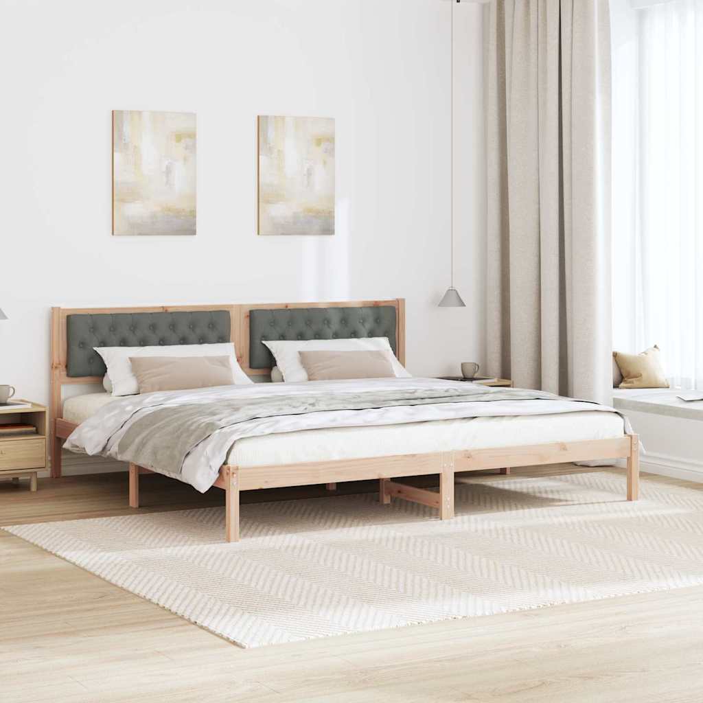 Cadre de lit Gris foncé 200 x 200 cm Pin massif - XIOS