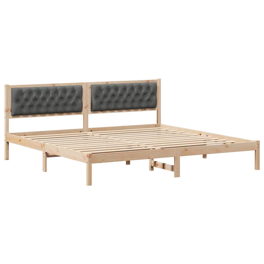 Cadre de lit Gris foncé 200 x 200 cm Pin massif - XIOS