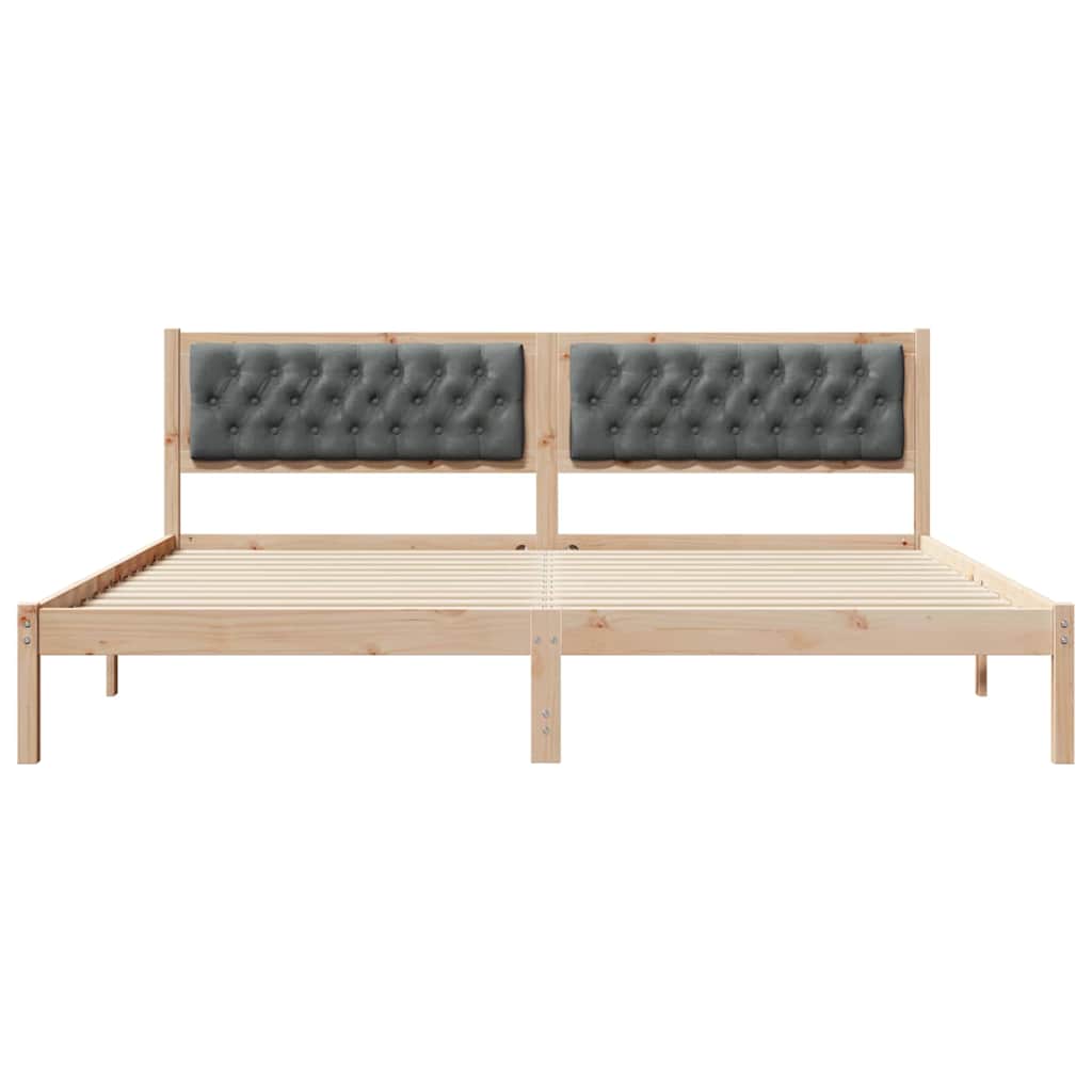 Cadre de lit Gris foncé 200 x 200 cm Pin massif - XIOS