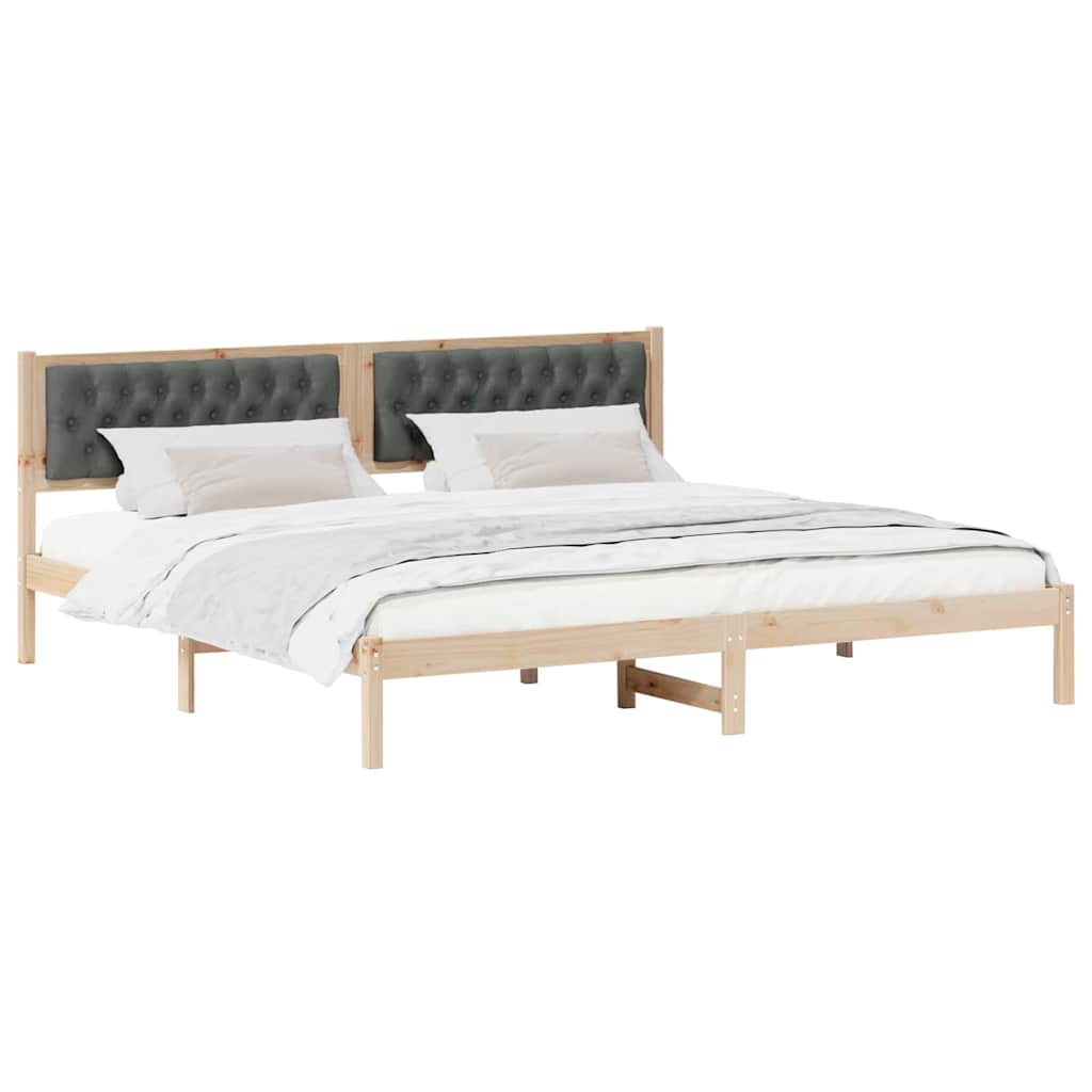 Cadre de lit Gris foncé 200 x 200 cm Pin massif - XIOS