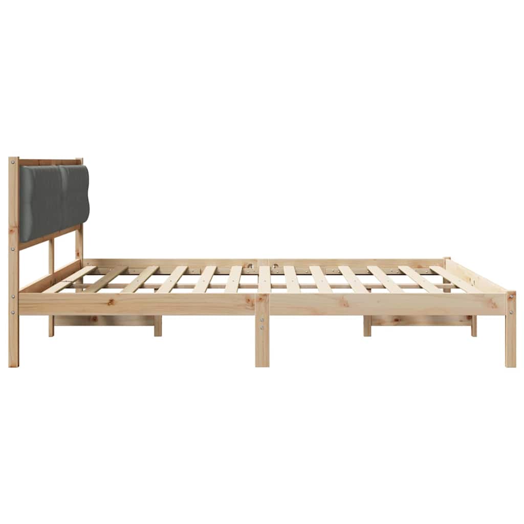 Cadre de lit Gris foncé 200 x 200 cm Pin massif - XIOS