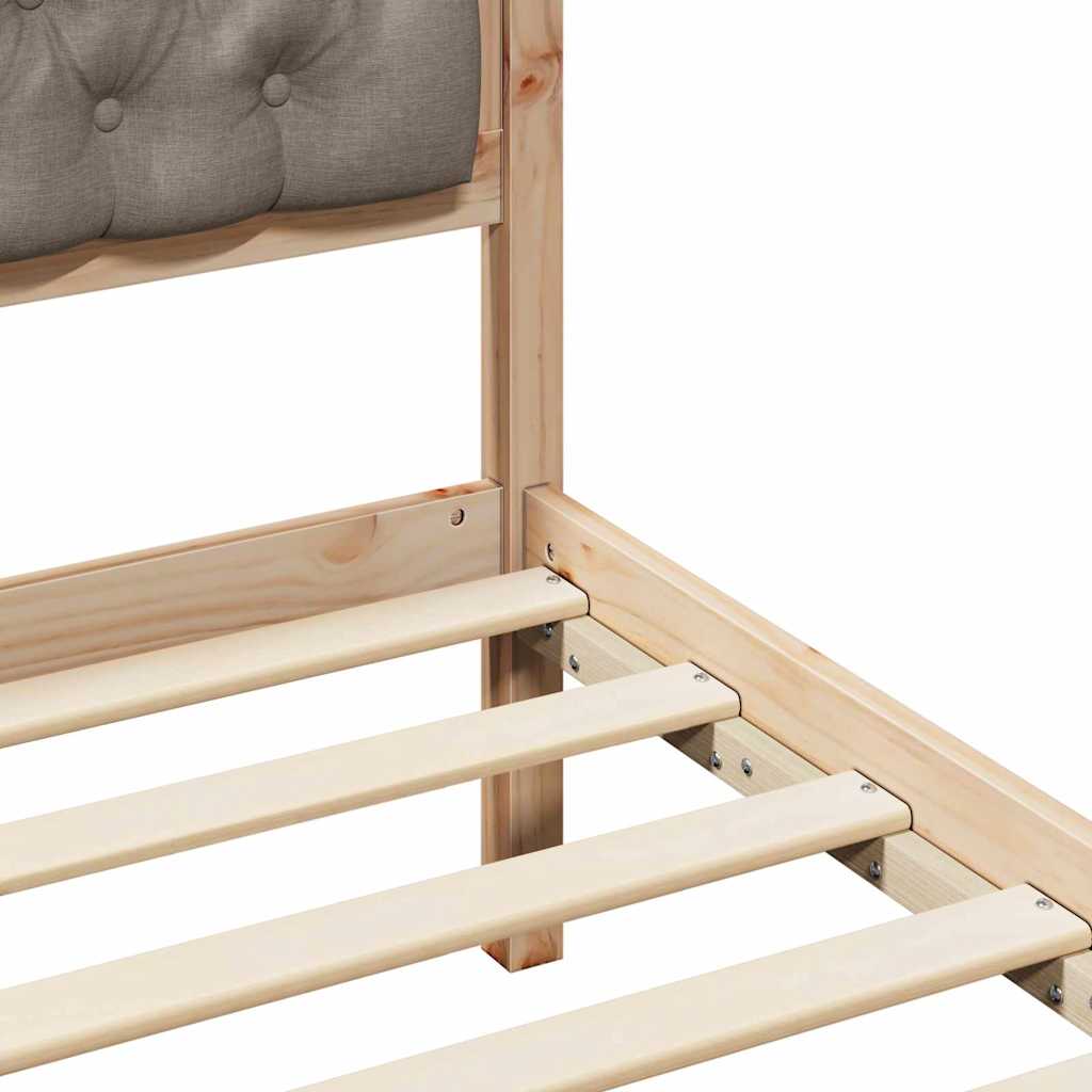 Cadre de lit avec tête de lit Taupe 200 x 200 cm Pin massif - XIOS