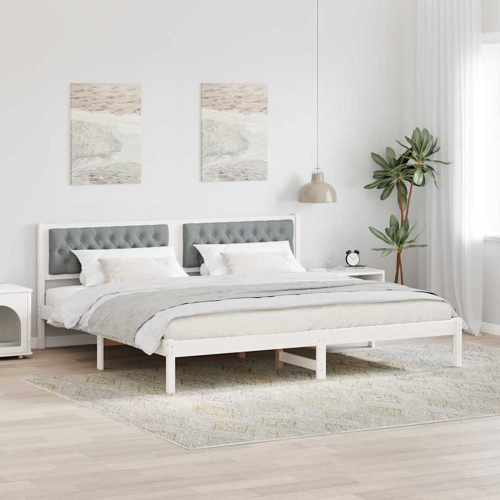 Cadre de lit Gris clair 200 x 200 cm Pin massif - XIOS