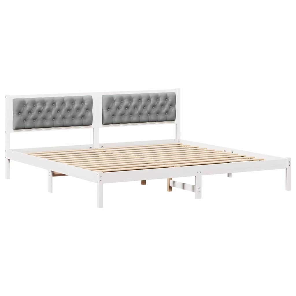 Cadre de lit Gris clair 200 x 200 cm Pin massif - XIOS