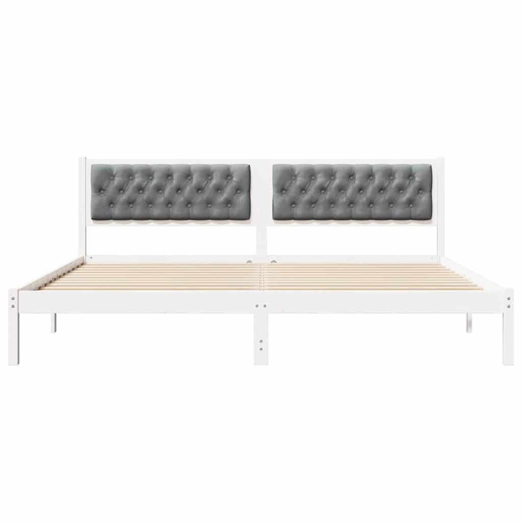 Cadre de lit Gris clair 200 x 200 cm Pin massif - XIOS