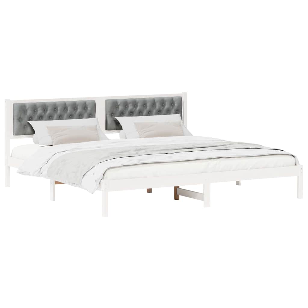 Cadre de lit Gris clair 200 x 200 cm Pin massif - XIOS