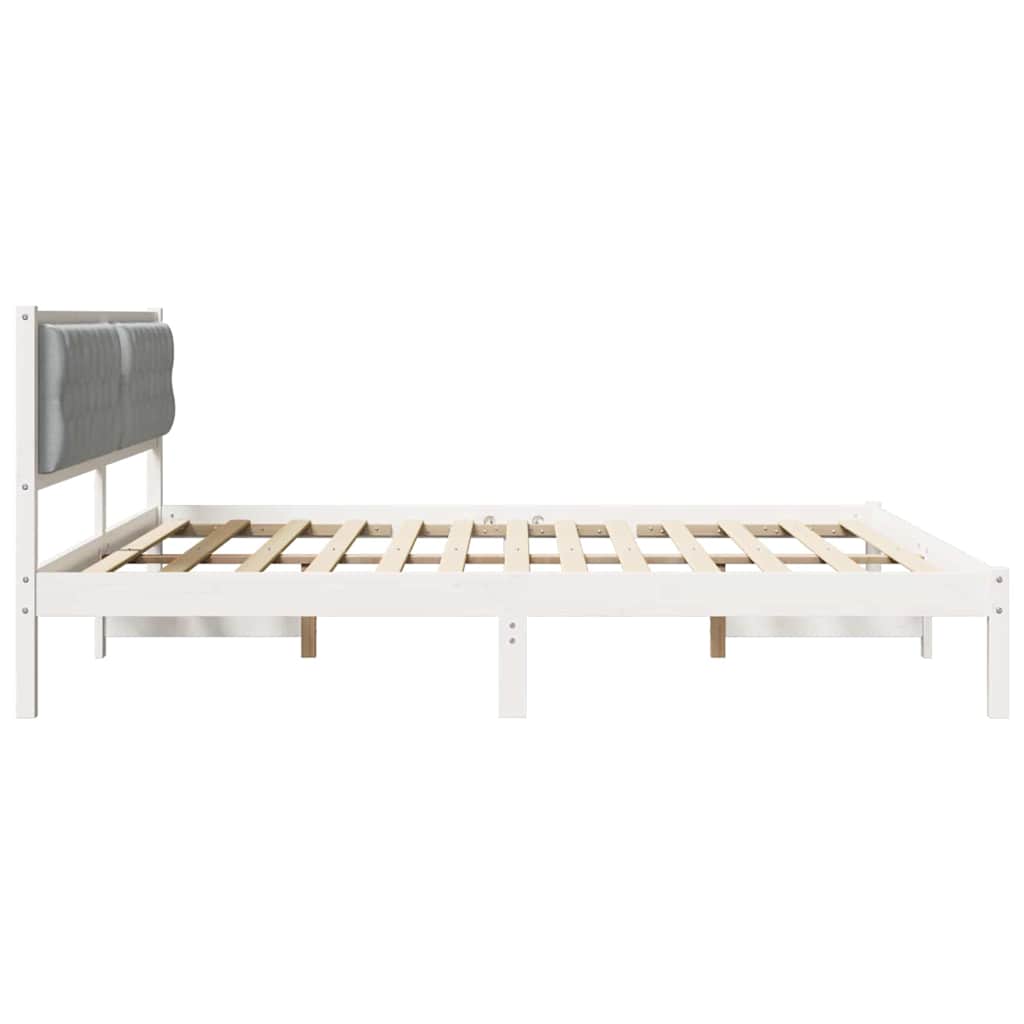 Cadre de lit Gris clair 200 x 200 cm Pin massif - XIOS