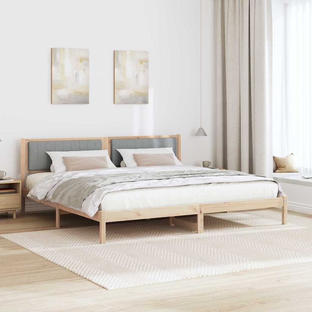 Cadre de lit Gris clair 200 x 200 cm Pin massif - XIOS