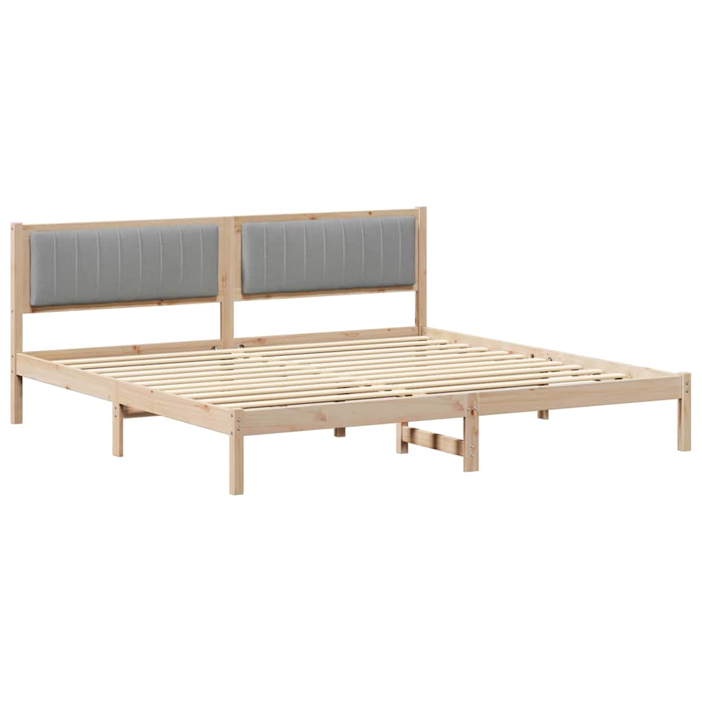 Cadre de lit Gris clair 200 x 200 cm Pin massif - XIOS