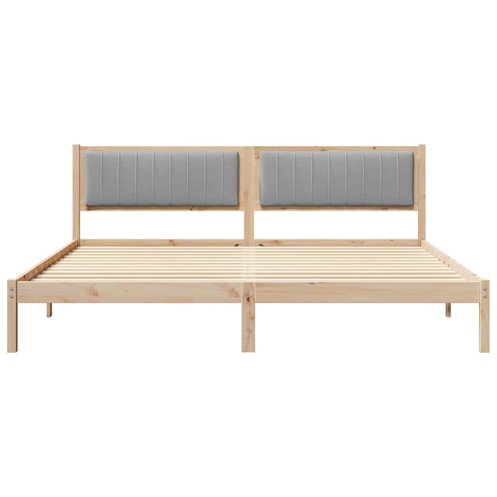 Cadre de lit Gris clair 200 x 200 cm Pin massif - XIOS