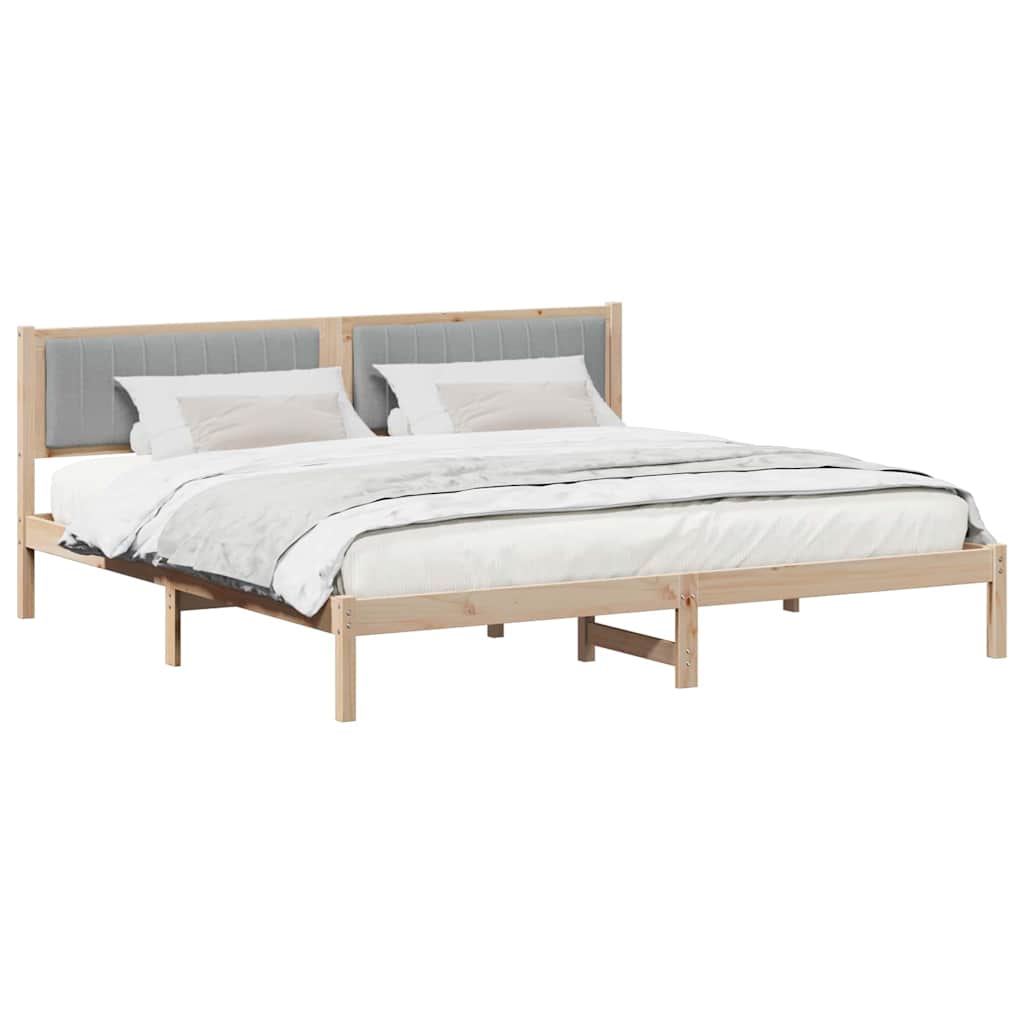 Cadre de lit Gris clair 200 x 200 cm Pin massif - XIOS