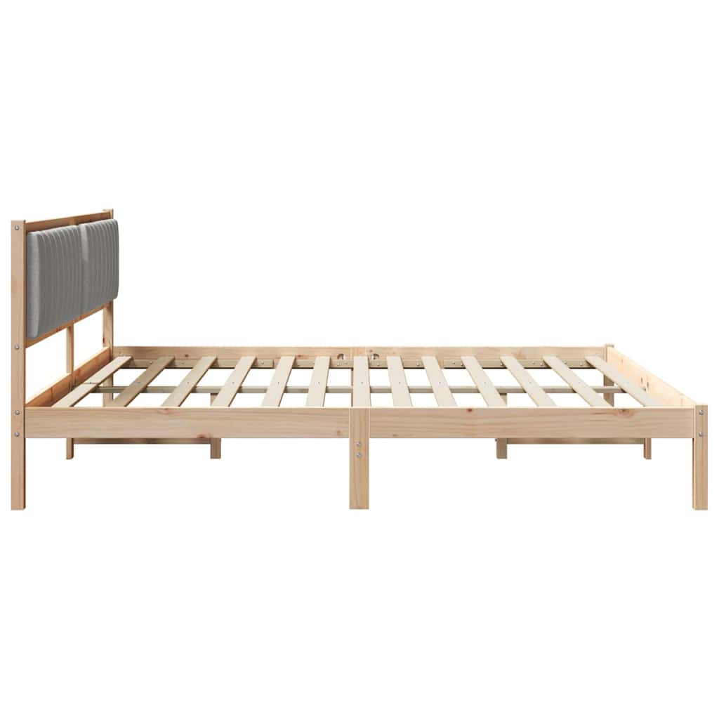 Cadre de lit Gris clair 200 x 200 cm Pin massif - XIOS