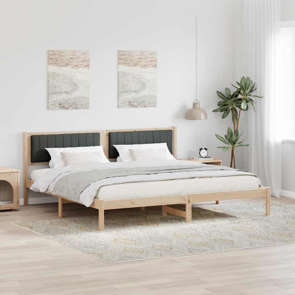 Cadre de lit Gris foncé 200 x 200 cm Pin massif - XIOS