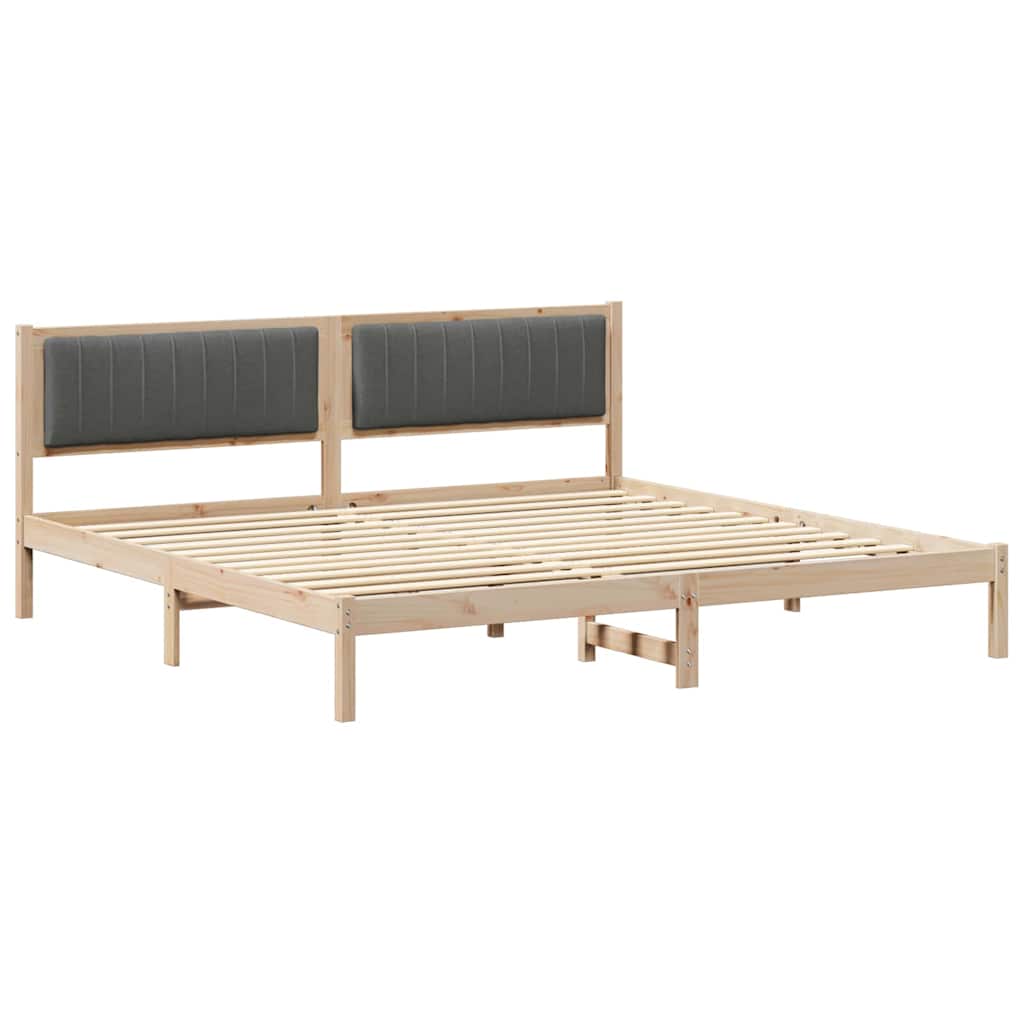 Cadre de lit Gris foncé 200 x 200 cm Pin massif - XIOS