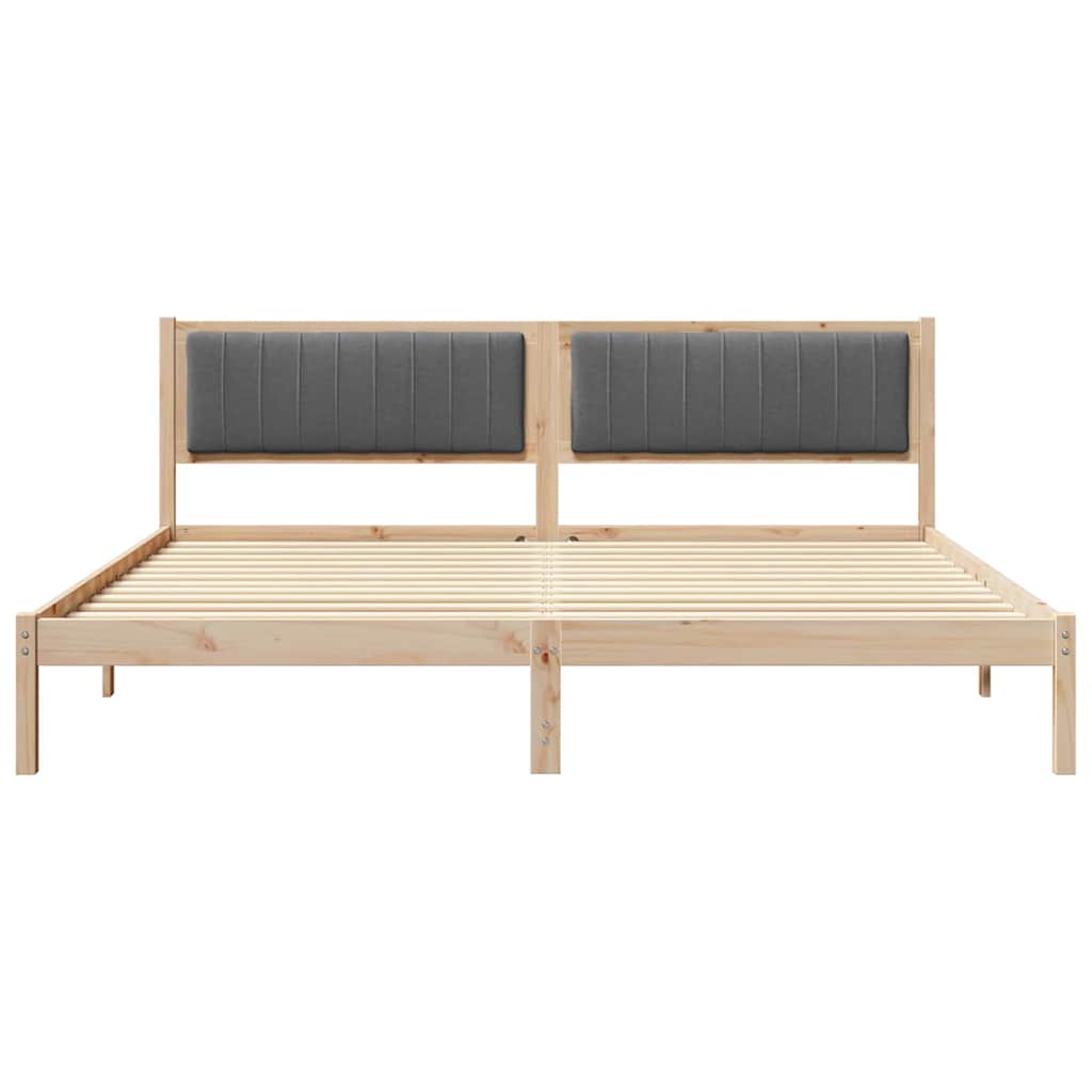 Cadre de lit Gris foncé 200 x 200 cm Pin massif - XIOS