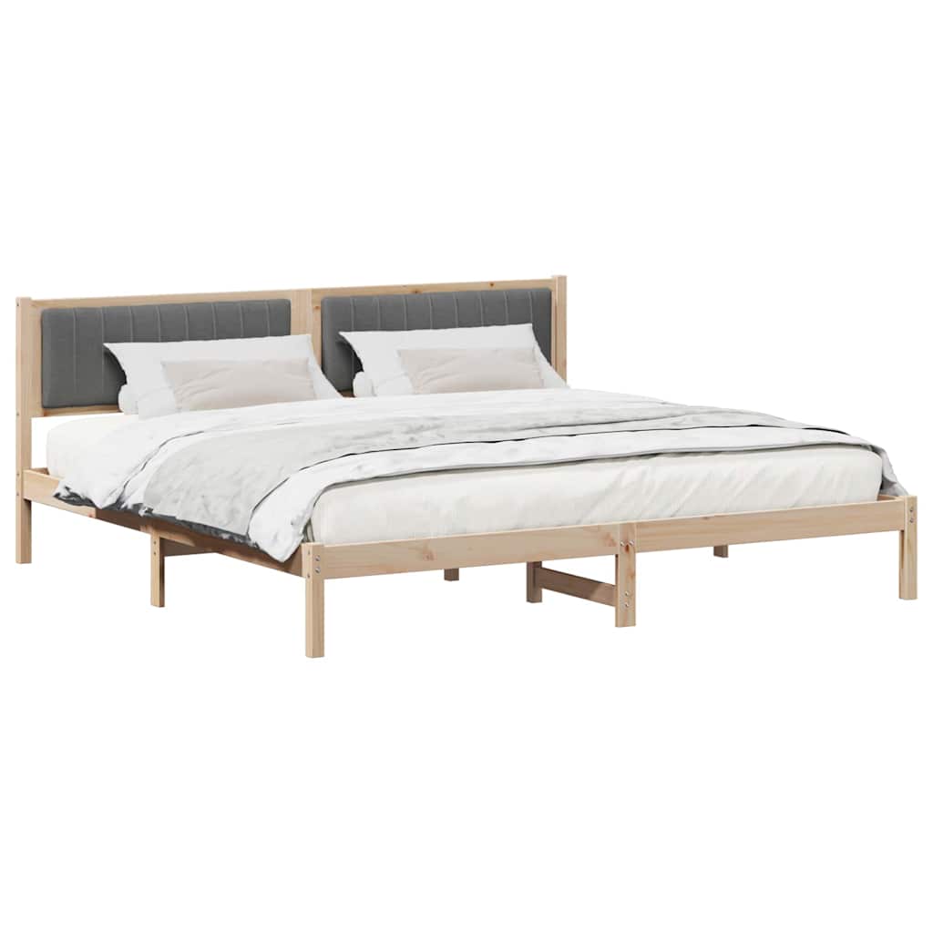 Cadre de lit Gris foncé 200 x 200 cm Pin massif - XIOS