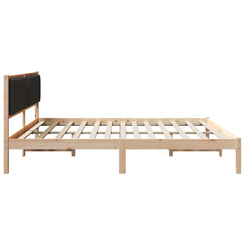 Cadre de lit avec tête de lit Noir 200 x 200 cm Pin massif - XIOS