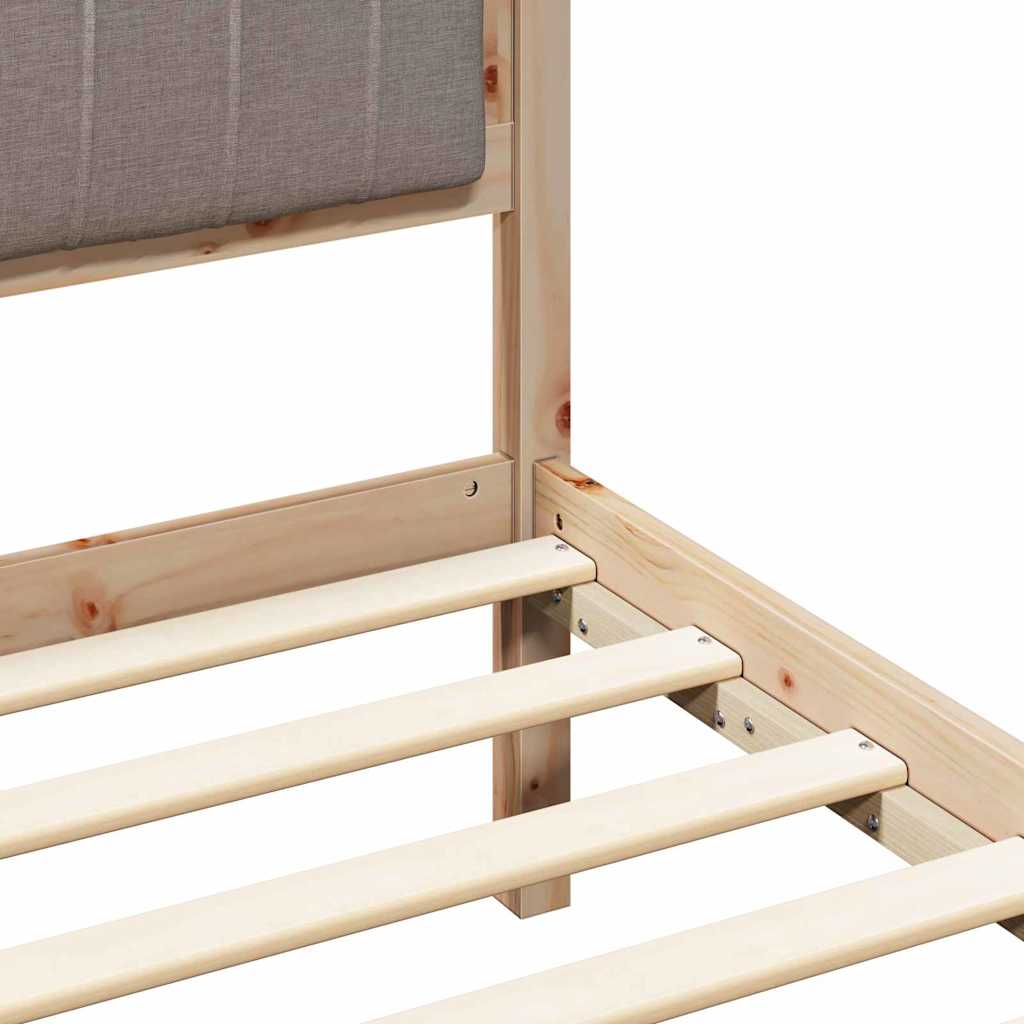 Cadre de lit avec tête de lit Taupe 200 x 200 cm Pin massif - XIOS
