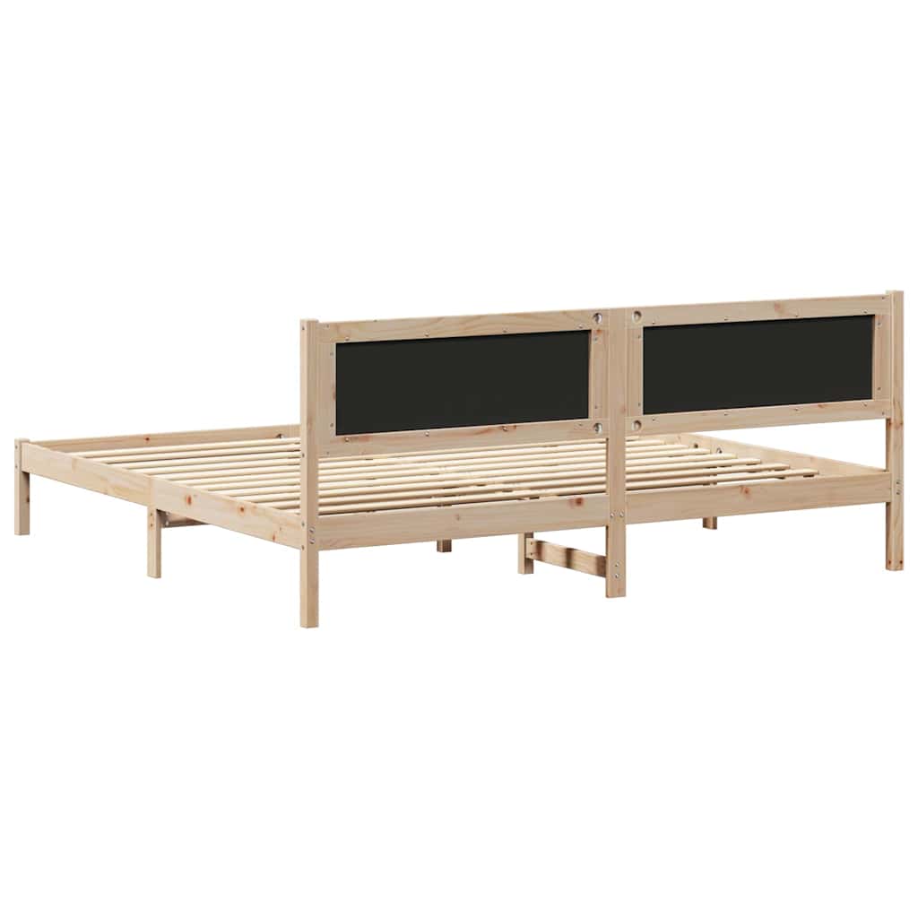 Cadre de lit avec tête de lit Taupe 200 x 200 cm Pin massif - XIOS