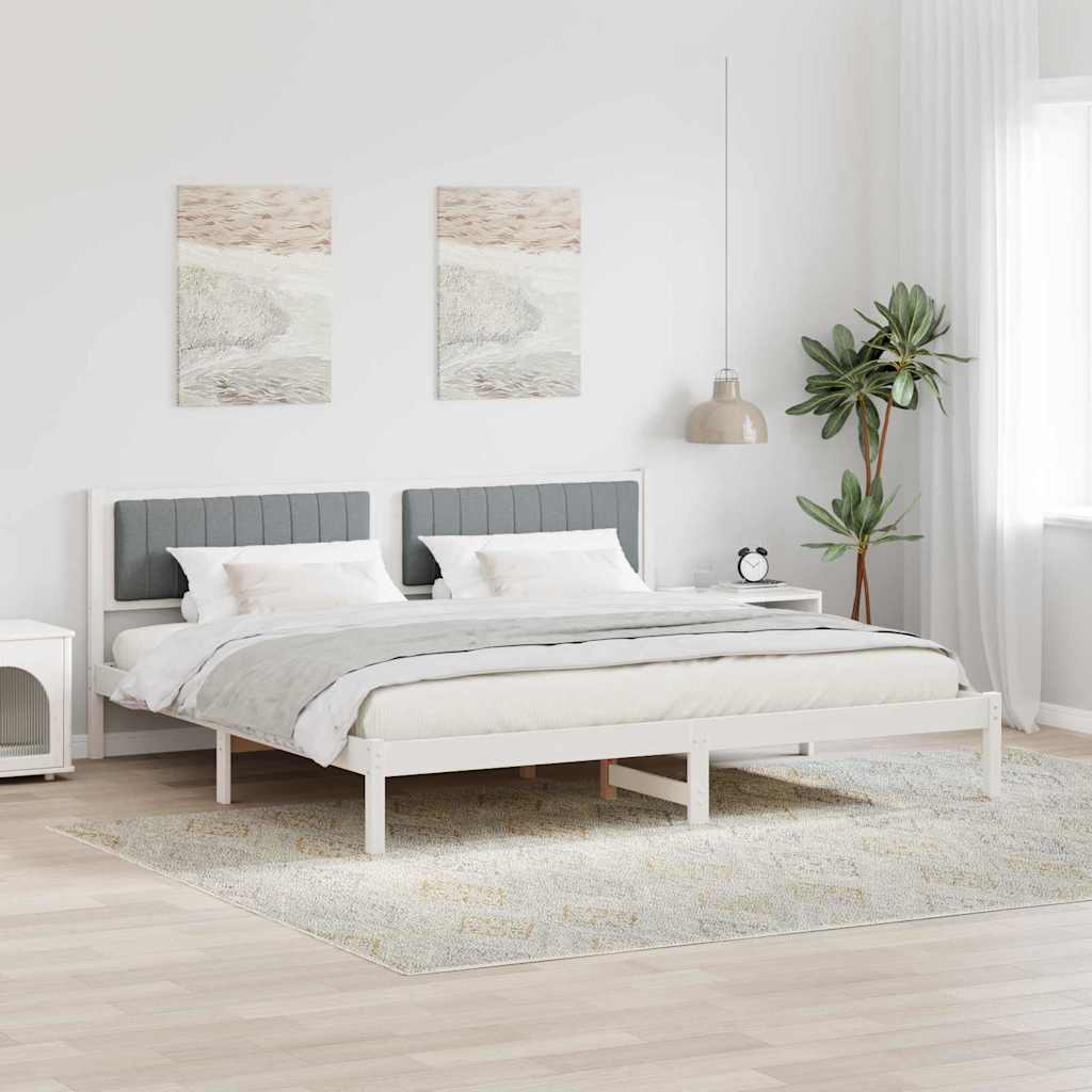 Cadre de lit Gris clair 200 x 200 cm Pin massif - XIOS